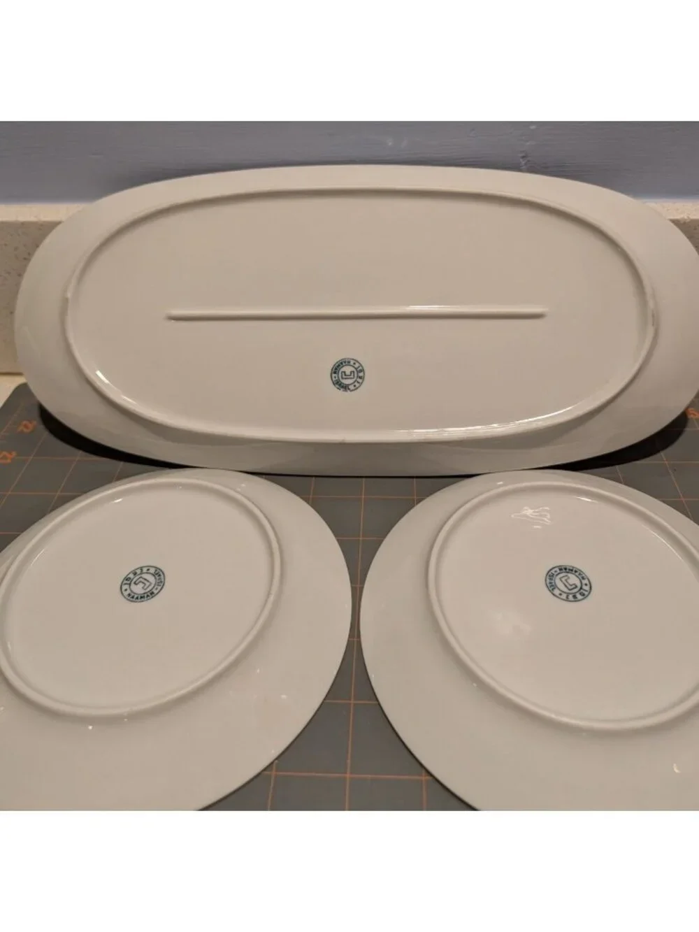 Vtg Fish Porcelain Serving Plate & Appetizer Dish Set - (6) Awesome Colors